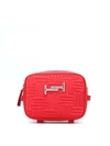 TOD'S DOUBLE T RED QUILTED LEATHER CAMERA BAG