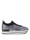 Hogan H222 Scuba And Metallic Glitter Slip-ons In Metallic