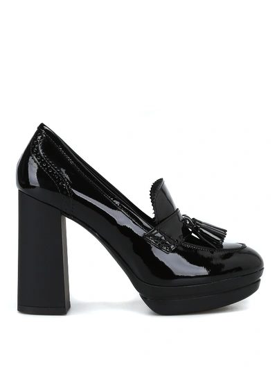 Hogan Women's Leather Pumps Court Shoes High Heel'h391 In Black