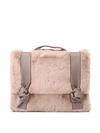 ORCIANI ECO FUR AND LEATHER BAG WITH KNOTS
