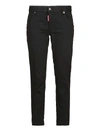 Dsquared2 Black Denim Skinny Cropped Jeans In Black