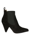 SERGIO ROSSI Pointy toe detailed suede ankle boots