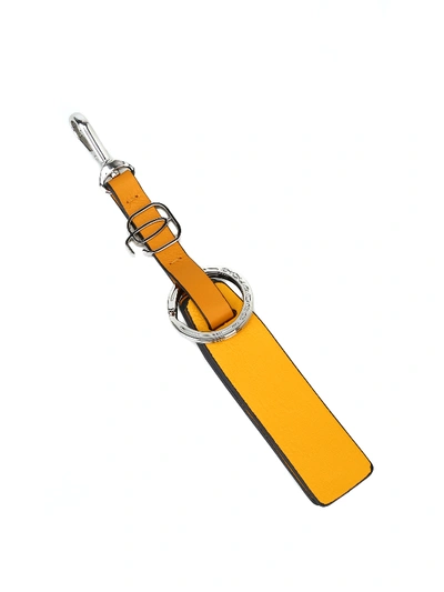 Piquadro Ochre Muse Leather Key Holder In Yellow