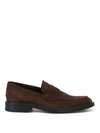 TOD'S RUBBER SOLE WITH PEBBLES SUEDE LOAFERS