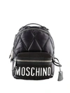 MOSCHINO SILVER LOGO PATCH DETAILED NYLON BACKPACK