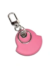 MONCLER CHARM5 PINK AND BURGUNDY LEATHER KEY HOLDER