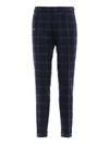 BERWICH BLUE CHECK WOOL CLASSIC TROUSERS
