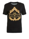 VERSACE BAROQUE EMBROIDERED COTTON TEE