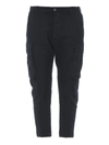 DSQUARED2 SEXY CARGO FIT STRETCH WOOL CARGO TROUSERS