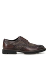 TOD'S LEATHER AND HERRINGBONE FABRIC DERBY BROGUES