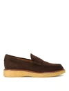 TOD'S PARA SOLE DARK BROWN SUEDE LOAFERS