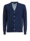 CORNELIANI BLUE CASHMERE AND SILK BLEND CARDIGAN