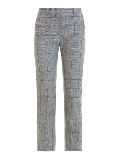 Red Valentino Prince Of Wales Checked Wool Kick-flare Pants In Black