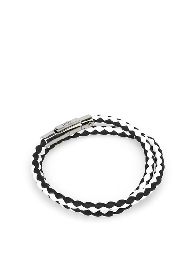 Tod's Mycolors Bracelet In Black And White Leather