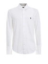 POLO RALPH LAUREN WHITE COTTON PIQUE SLIM FIT SHIRT