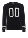 DONDUP BLACK WOOL AND CASHMERE JACQUARD SWEATER