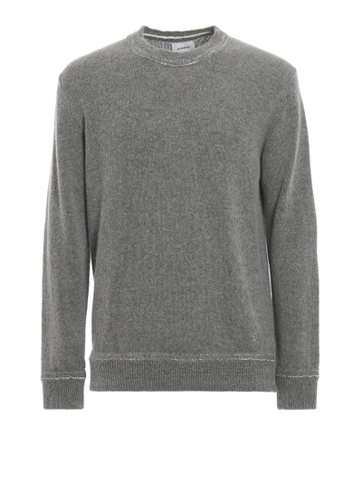 Dondup Sweatshirt Style Alpaca Blend Sweater In Grey