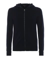 MICHAEL KORS SOFT COTTON AND WOOL HOODED ZIP CARDIGAN