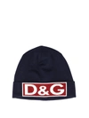 DOLCE & GABBANA JACQUARD LOGO DETAILED VIRGIN WOOL BEANIE