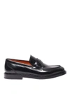 SANTONI BRUSHED LEATHER CLASSIC LOAFERS