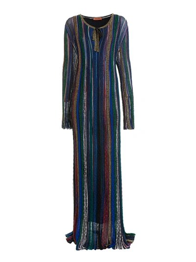 Missoni Lurex And Viscose Striped Tunic Maxi Dress In Multicolour