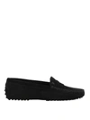 TOD'S GOMMINO CLASSIC BLACK SUEDE LOAFERS