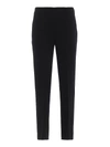 FENDI BLACK EMBROIDERED LOGO WOOL PANTS