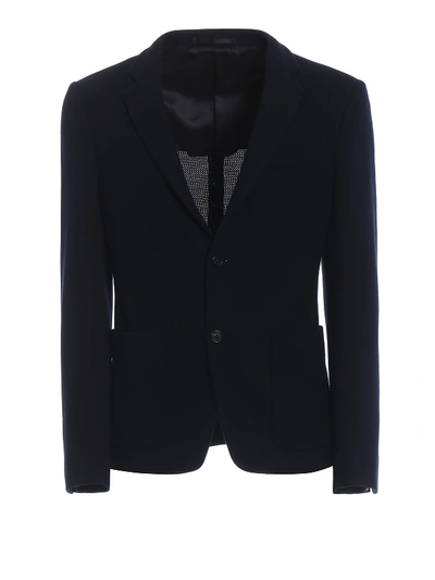 Prada Unlined Cotton Knit Single-breasted Blazer In Black