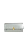 ALEXANDER MCQUEEN METALLIC LEATHER SKULL WALLET BAG