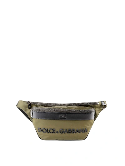 Dolce & Gabbana Army Green And Black Nylon Belt Bag