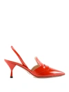 PRADA RED LEATHER POINTY SLINGBACKS