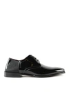 DOLCE & GABBANA STRETCH INSERT PATENT DERBY SHOES