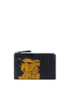 BURBERRY TWO-TONE GRAINY LEATHER CARDHOLDER