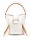TOD'S DOUBLE T WHITE LEATHER BUCKET BAG