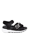 SERGIO ROSSI SR ICONA BLACK SATIN RUNNING SANDALS