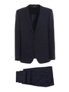 DOLCE & GABBANA WOOL AND SILK NAVY BLUE MARTINI SUIT