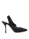 Dolce & Gabbana Lori Black Stretch Jersey Sling Back In Black