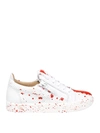 GIUSEPPE ZANOTTI PAINT EFFECT REPTILE PRINT LEATHER SNEAKERS