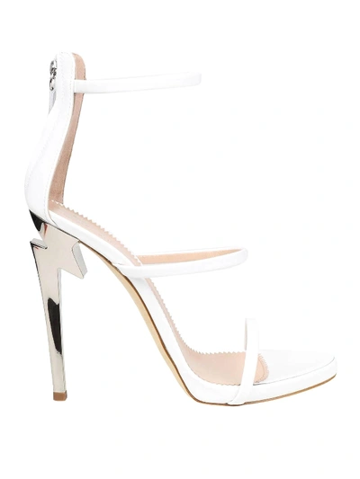 Giuseppe Zanotti Harmony G-heel White Patent Leather Sandals