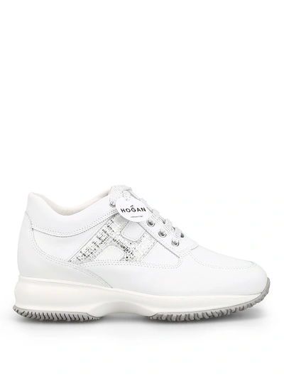 Hogan Interactive Laminated H White Leather Sneaker