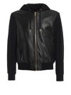 VERSACE STUDDED MEDUSA HEAD NAPPA AND COTTON JACKET