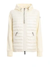 MONCLER ZIP-UP HOODIE WITH PADDED FRONT PANELS