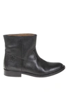 GOLDEN GOOSE KING BLACK LEATHER ANKLE BOOTS