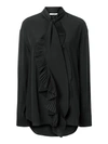 GIVENCHY SILK SHIRT WITH DETACHABLE PLEATED SCARF