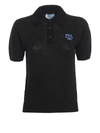 PRADA LOGO INTARSIA KNIT WOOL POLO SHIRT