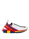 Dolce & Gabbana White Sorrento Knitted Sock Sneakers In Multicolour