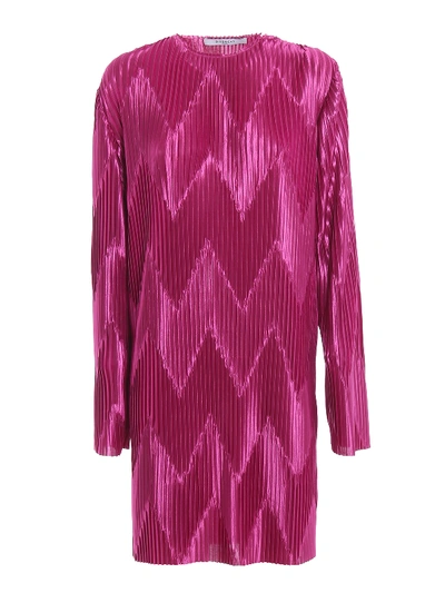 Givenchy Zigzag Pleated Jersey Dress In Light Purple