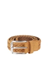 TOD'S LIGHT BROWN WOVEN SUEDE BELT