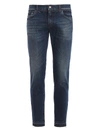 DOLCE & GABBANA SKINNY FIT COTTON STRETCH JEANS WITH PATCH