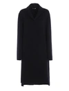 JIL SANDER GUATEMALA BLUE CASHMERE CLOTH COAT